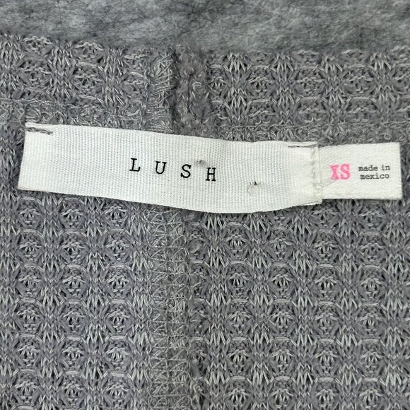 NWT LUSH Sweater Womens Size XS Grey Knit Pullover Crew Neck Cozy Chic - Picture 6 of 7